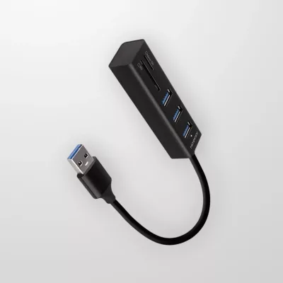 Хъб AXAGON HMA-CR3A USB-A HUB with 3 USB + CARD READER