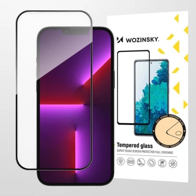 Стъклен протектор WOZINSKY за iPhone 14 Pro black Full glue