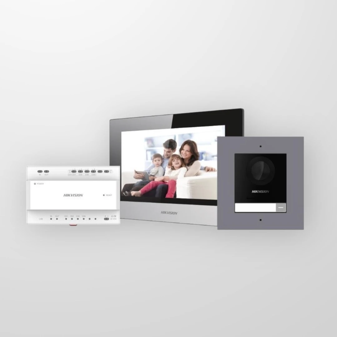 Еднопостов комплект двупроводна видеодомофонна система HIKVISION DS-KIS702Y