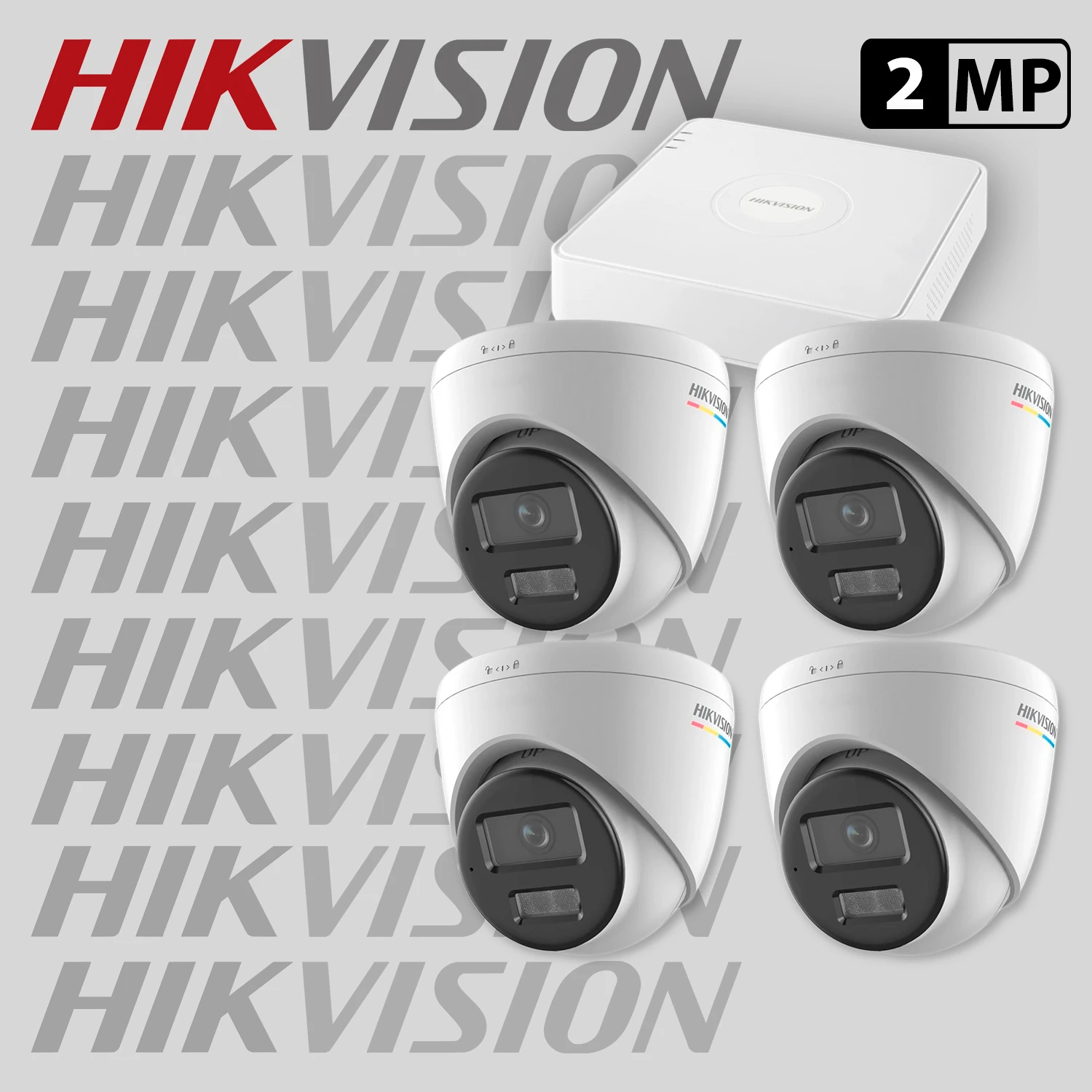 Комплект за видеонаблюдение Hikvision ColorVu с 4 IP камери с микрофон + рекордер 4IP-2MP-SET — 1