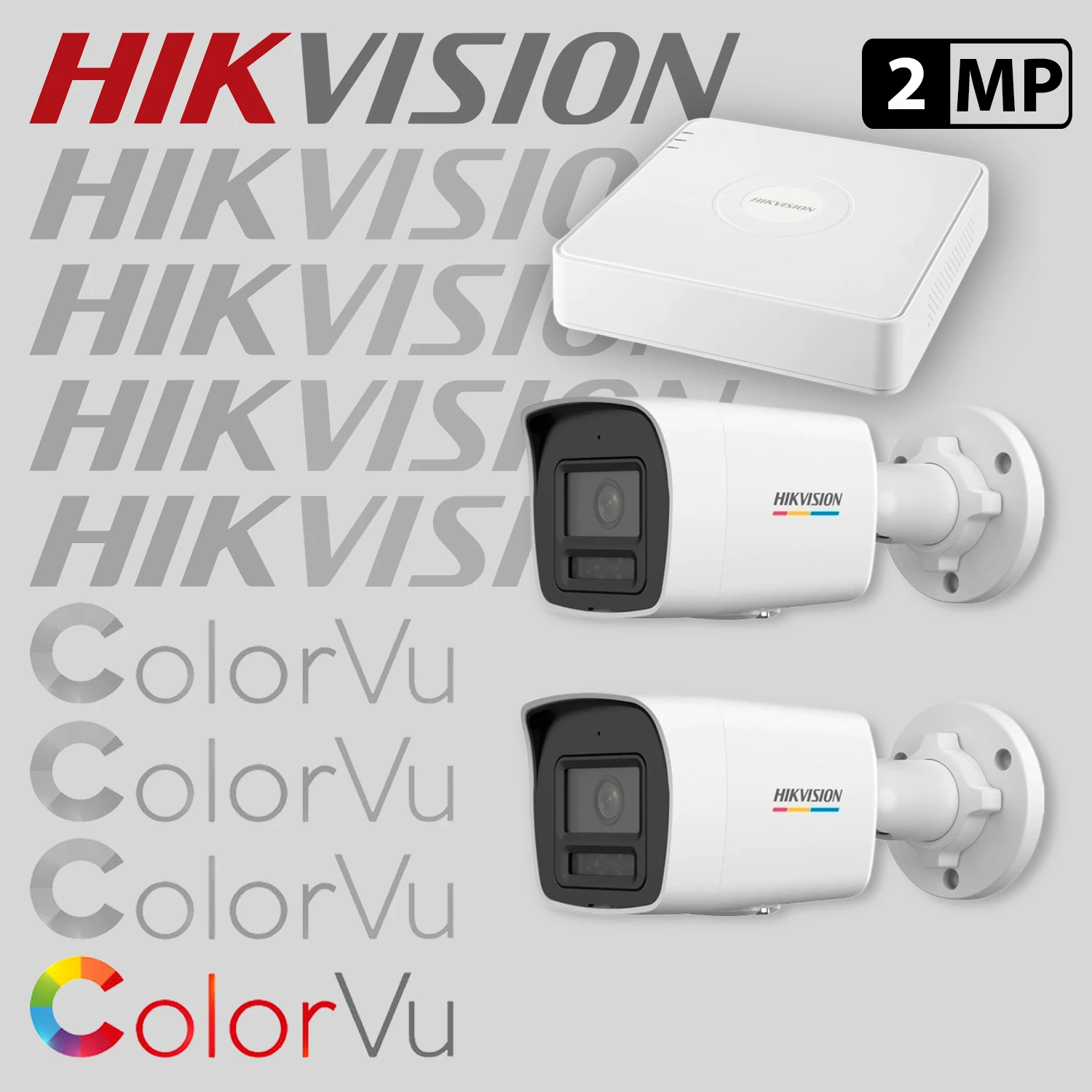 Комплект за видеонаблюдение Hikvision ColorVu с 2 IP камери + рекордер 2IP-2MP-SET2 — 1