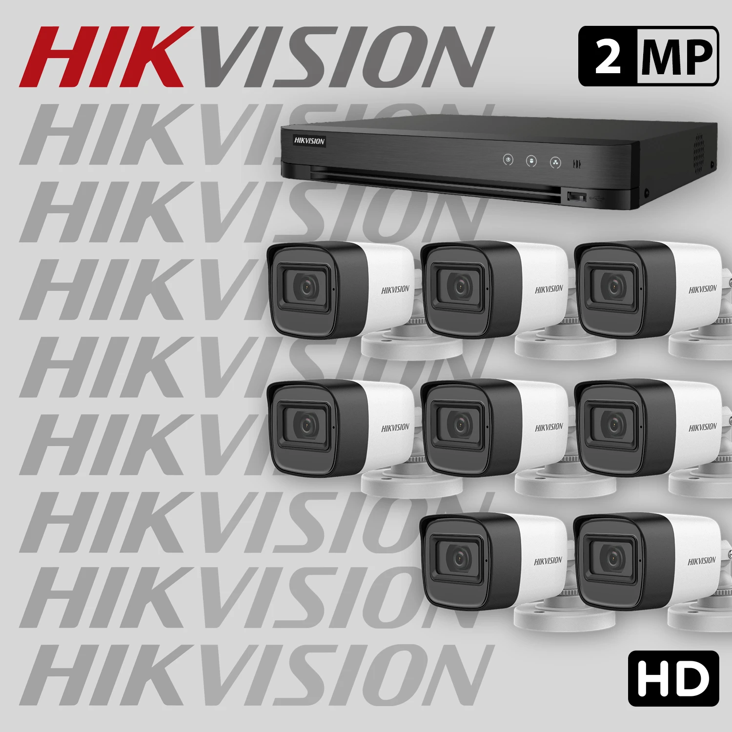 Комплект за видеонаблюдение HIKVISION с 8 HD камери с микрофон + рекордер 8HDV1-2MP-SET — 1