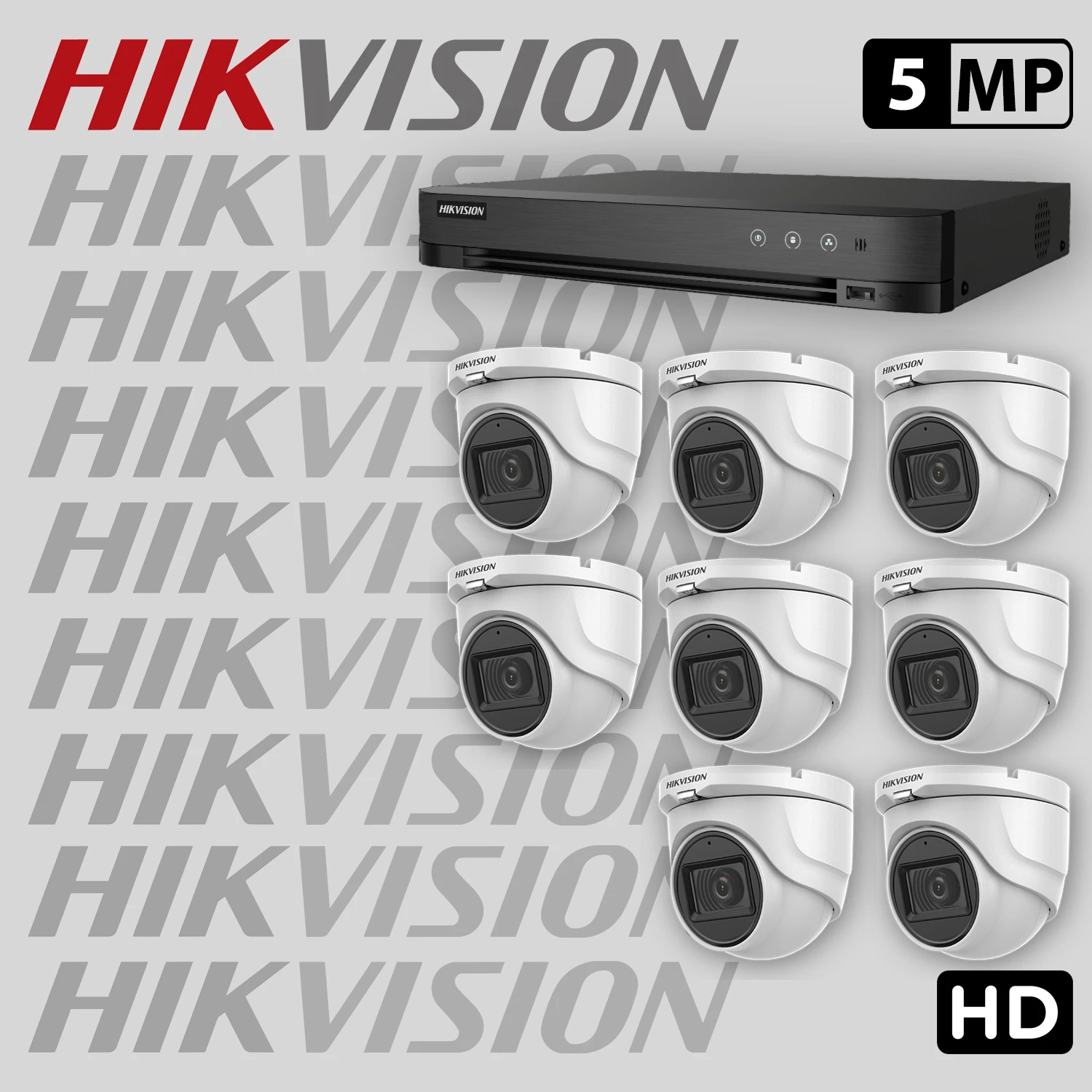Комплект за видеонаблюдение HIKVISION с 8 HD камери с микрофон + рекордер 8HDV3-5MP-SET — 1