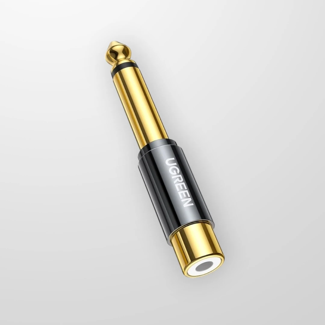 Преходник UGREEN 6.35mm jack adapter M - RCA F gold